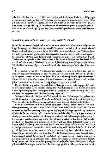 Vorschauseite 6: Die chirurgische Indikation im Kontext medizinischer, gesellschaftspolitischer und ökonomischer Entwicklungen.
