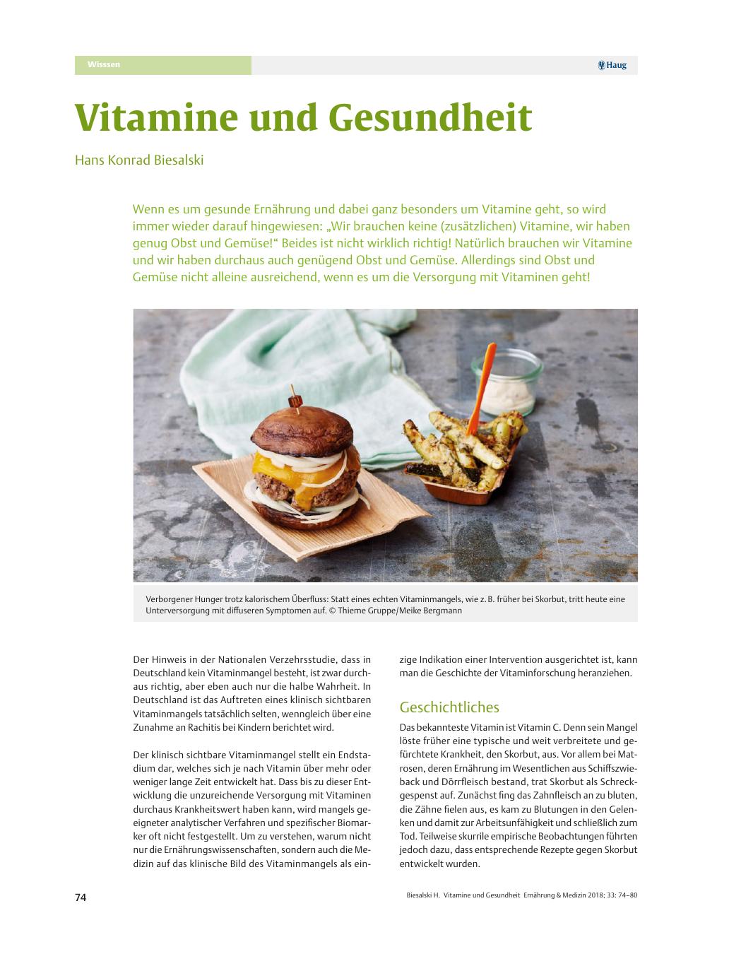 Vorschauseite 1: Vitamine und Gesundheit