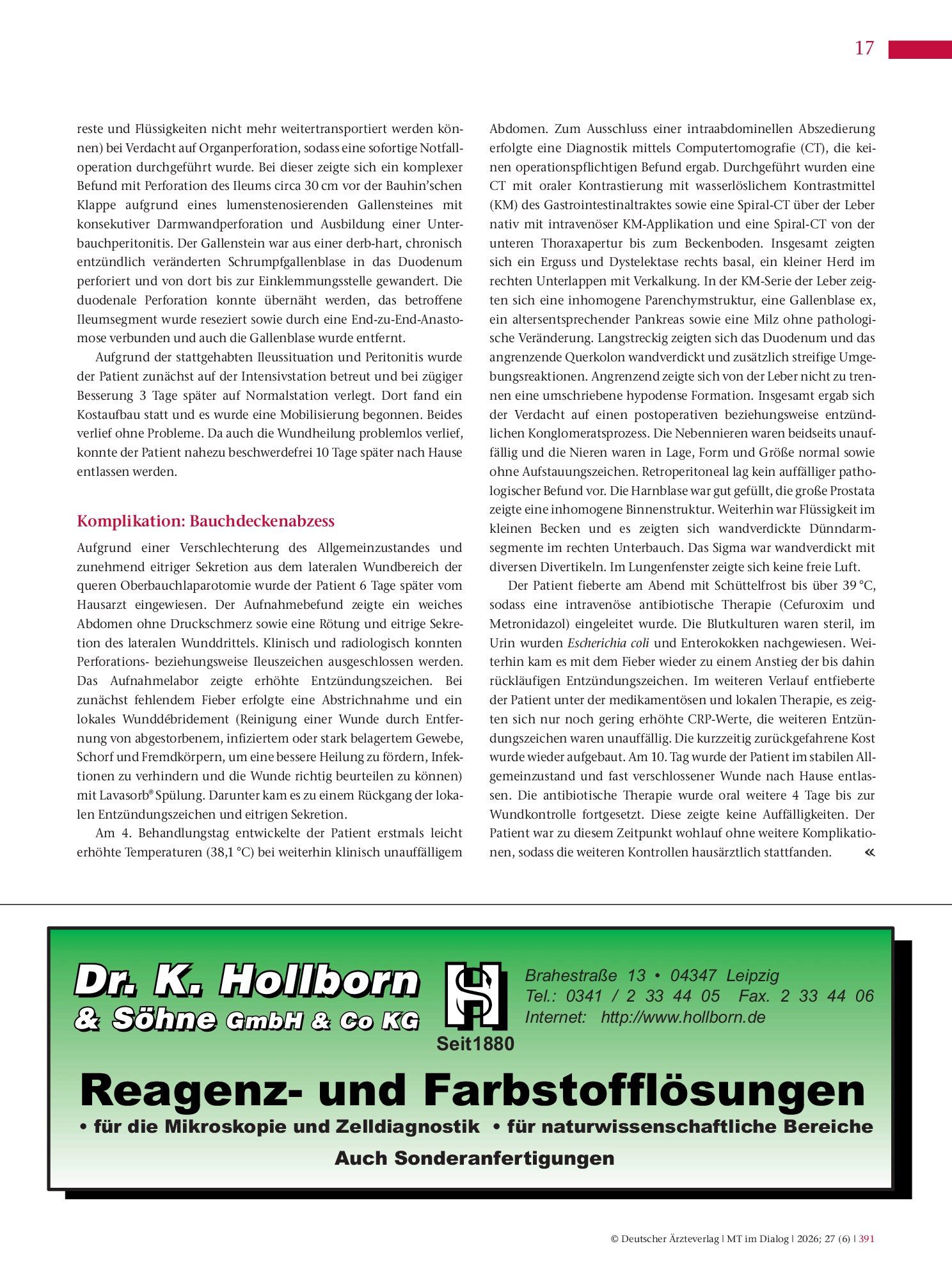 Vorschauseite 2: Fallbericht – Akutes Abdomen