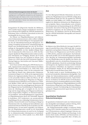 Vorschauseite 2: Evaluation der elektronischen Pflegeprozessdokumentation im akutstationären Setting: Ein Mixed Methods Convergent Parallel Design