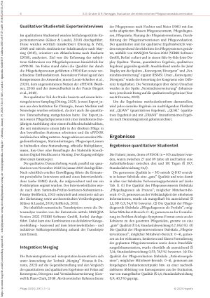 Vorschauseite 4: Evaluation der elektronischen Pflegeprozessdokumentation im akutstationären Setting: Ein Mixed Methods Convergent Parallel Design