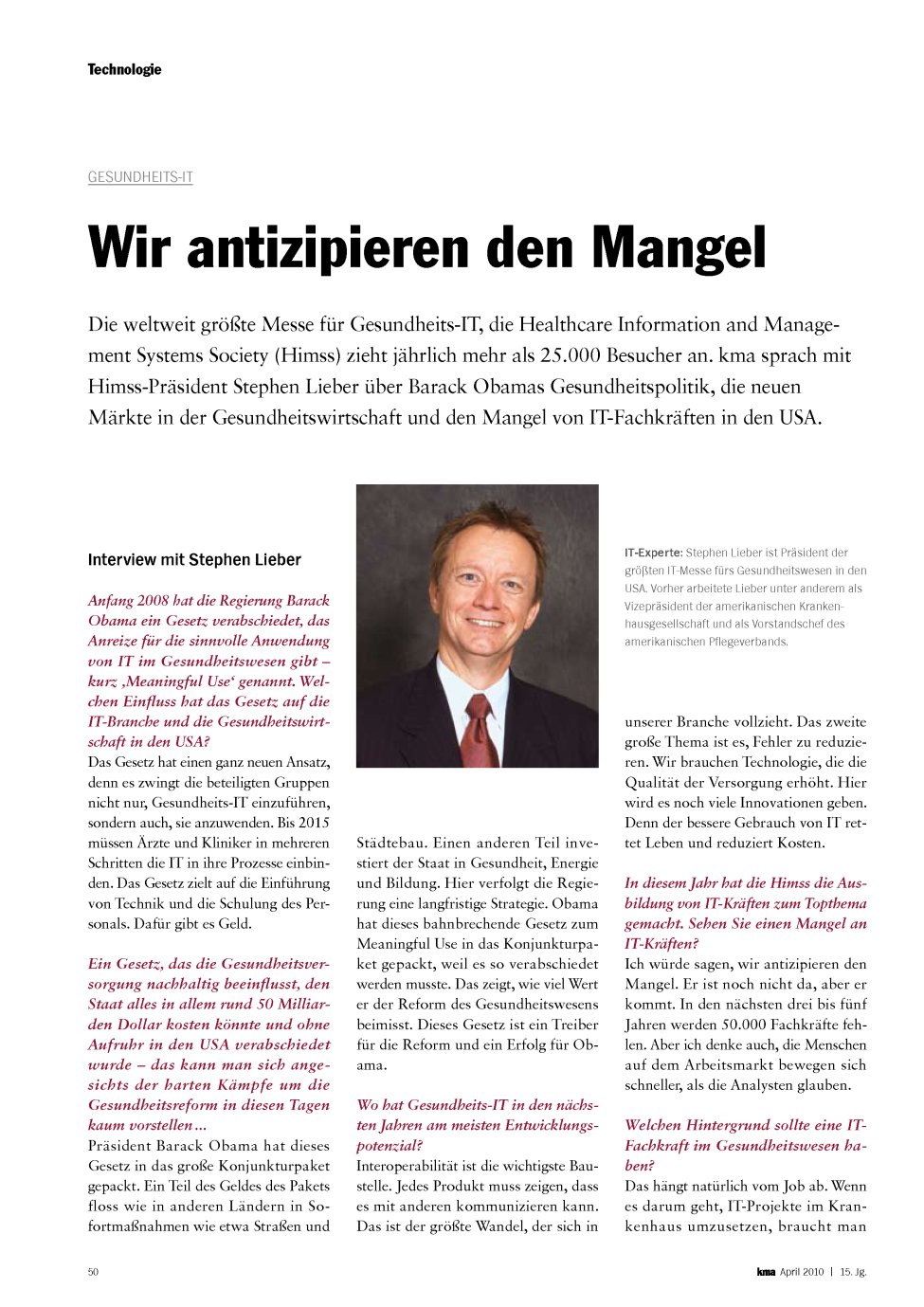 Vorschauseite 1: Wir antizipieren den Mangel