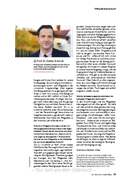 Vorschauseite 2: Pflegende sind überwiegend auf sich allein gestellt.