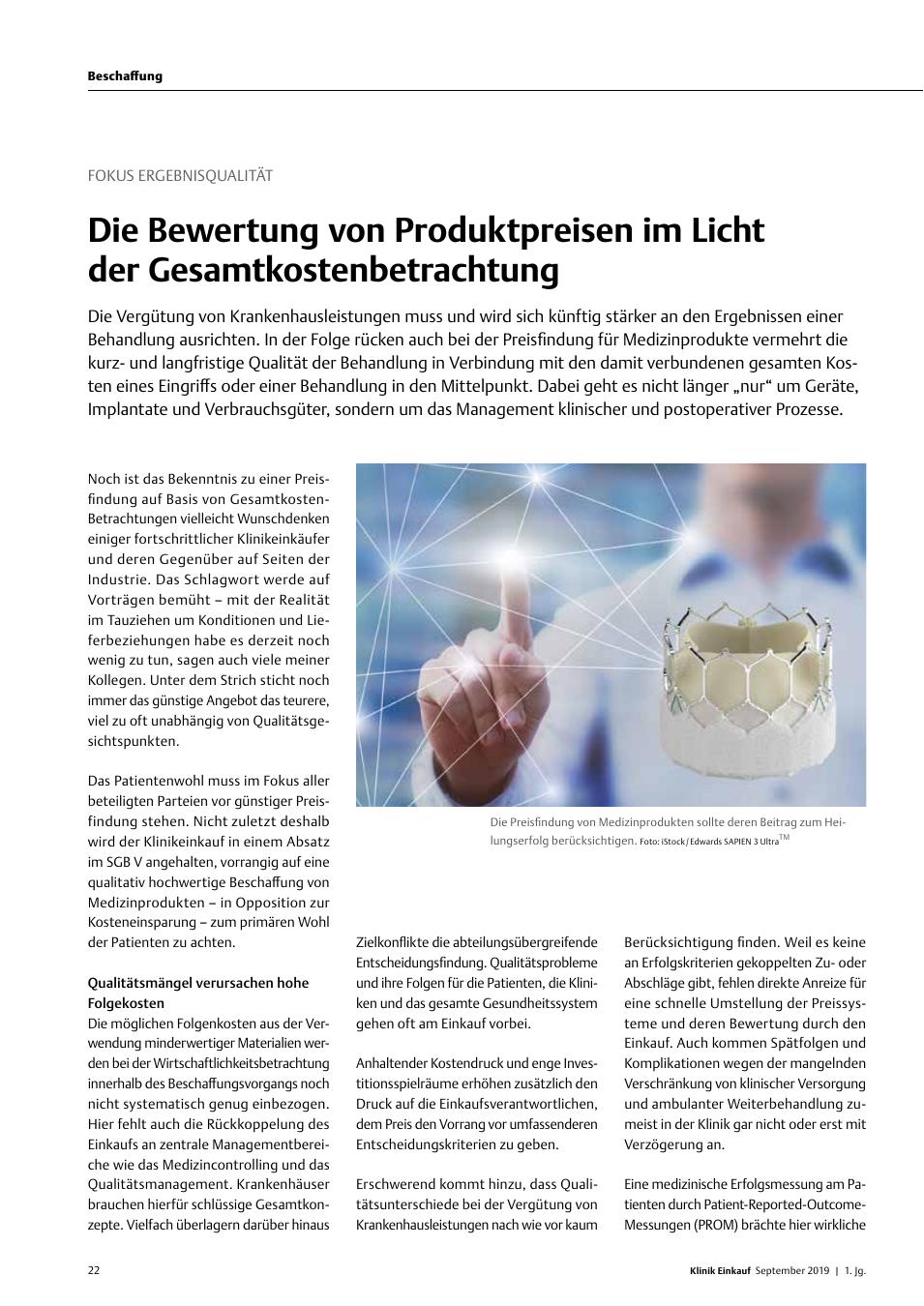 Vorschauseite 1: Fokus Ergebnisqualität: Die Bewertung von Produktpreisen im Licht der Gesamtkostenbetrachtung