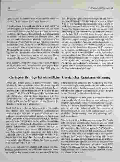 Vorschauseite 2: Barmer-Arztreport 2020: Jeder dritte Patient hadert mit seiner Psychotherapie