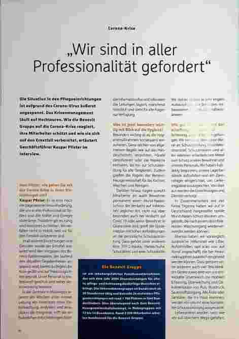 Vorschauseite 1: „Wir sind in aller Professionalität gefordert.“