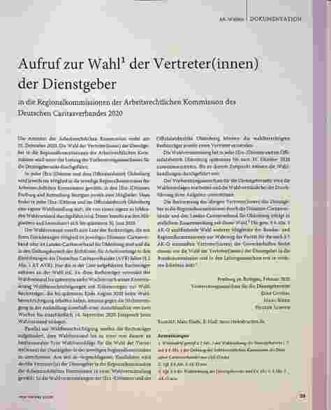 Vorschauseite 1: Aufruf zur Wahl der Vertreter (innen) der Dienstgeber