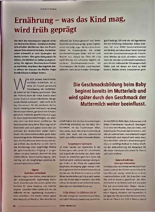 Vorschauseite 1: Ernährung - was das Kind mag/ wird früh geprägt