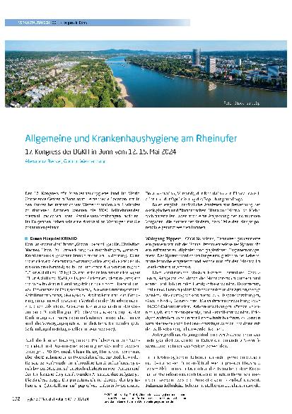 Vorschauseite 1: Allgemeine und Krankenhaushygiene am Rheinufer 17. Kongress der DGKH in Bonn vom 12. -15. Mai 2024