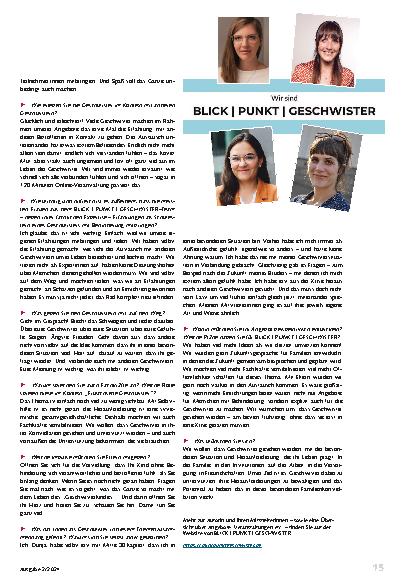 Vorschauseite 2: Brecht das Schweigen und redet darüber! Erwachsene Geschwister in den Fokus nehmen.