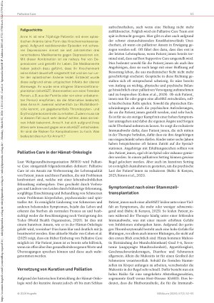 Vorschauseite 2: Palliative Care im hämat-onkologischen Setting