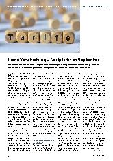 Vorschauseite 1: Keine Verschiebung – Tarifpflicht ab September