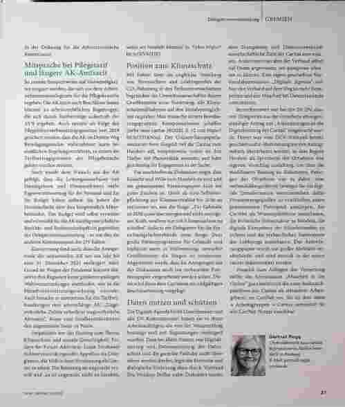 Vorschauseite 2: Caritas schreibt sich den Klimaschutz auf die Fahnen.