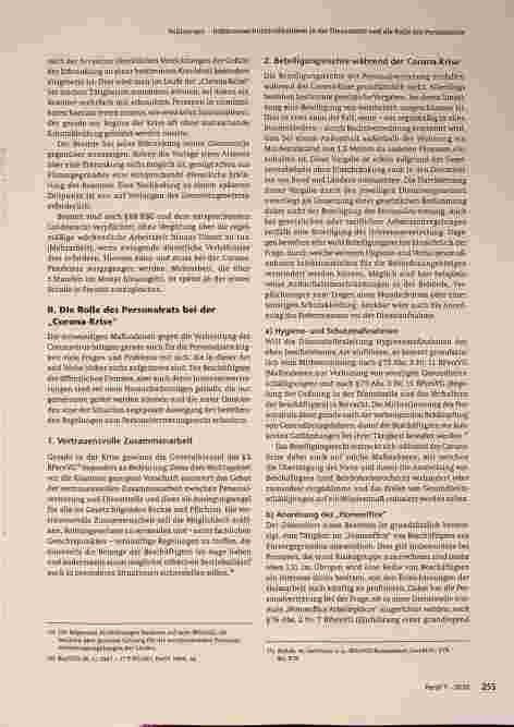 Vorschauseite 4: Infektionsschutzmaßnahmen in der Dienststelle und die Rolle des Personalrats - Dargestellt unter besonderer Berücksichtigung der sogenannten „Corona-Krise“