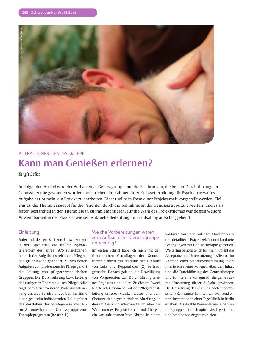 Vorschauseite 1: Kann man Genießen erlernen?