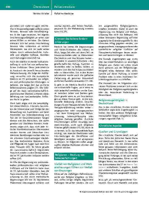 Vorschauseite 2: Therapiezieländerung und Therapieabbruch aus der Sicht verschiedener Religionen