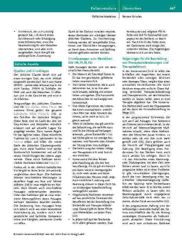 Vorschauseite 5: Therapiezieländerung und Therapieabbruch aus der Sicht verschiedener Religionen