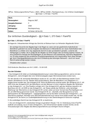 Vorschauseite 1: Zur örtlichen Zuständigkeit