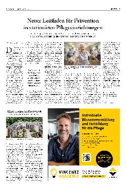 Vorschauseite 1: Corrected text: Neuer Leitfaden für Prävention in stationären Pflegeeinrichtungen