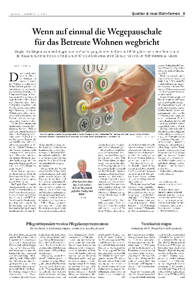 Vorschauseite 1: Wenn auf einmal die Wegepauschale für das Betreute Wohnen wegbricht.