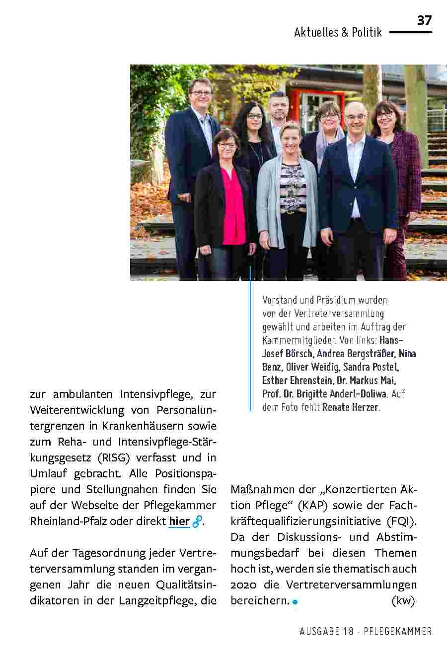 Vorschauseite 2: TOP-THEMA 2019: DIE BERUFSORDNUNG