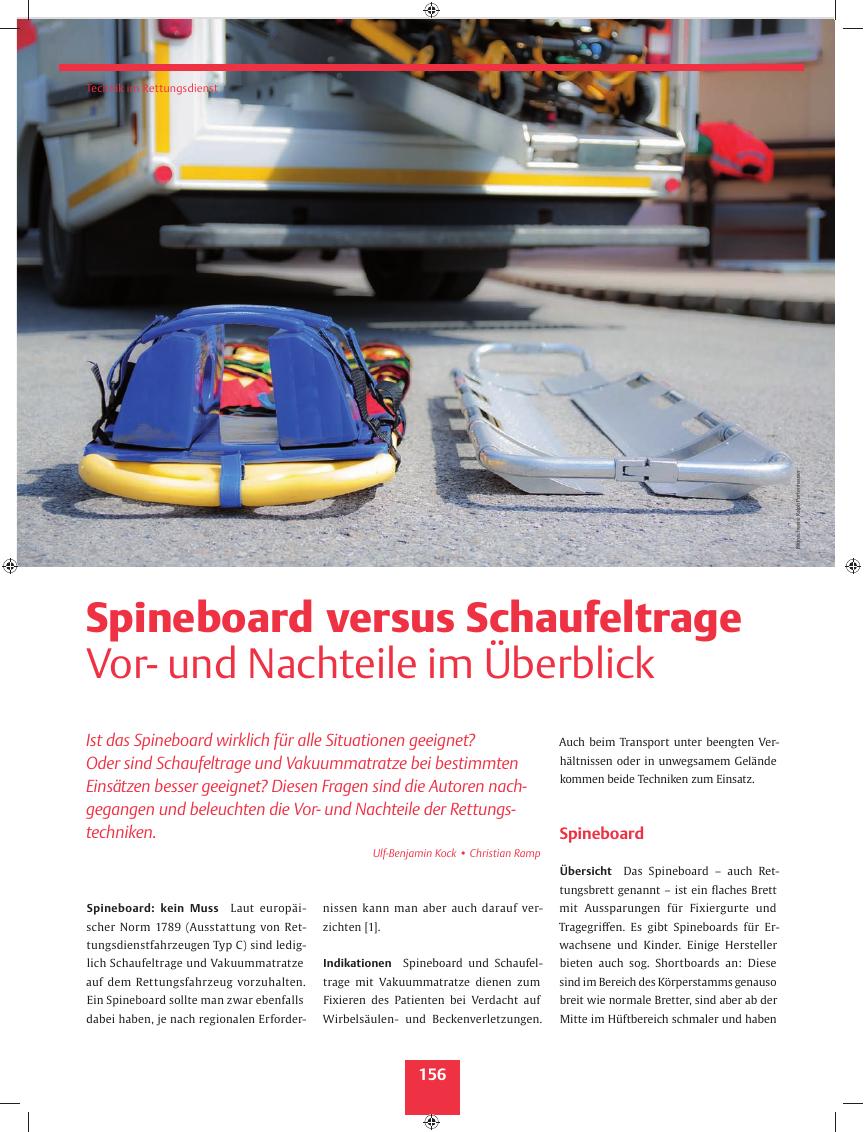 Vorschauseite 1: Spineboard versus Schaufeltrage? Vorund Nachteile im Überblick