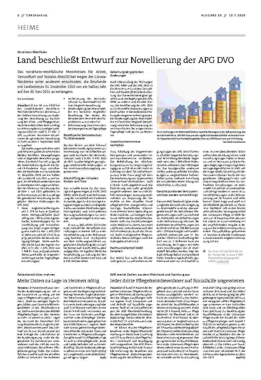 Vorschauseite 1: Das Land beschließt Entwurf zur Novellierung der APG DVO.