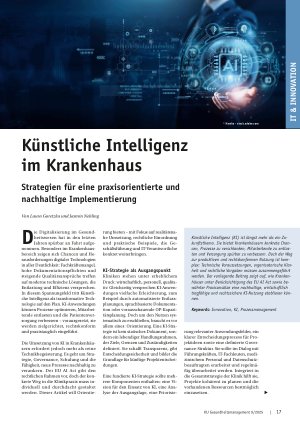 Vorschauseite 1: Künstliche Intelligenz im Krankenhaus Strategien für eine praxisorientierte und nachhaltige Implementierung