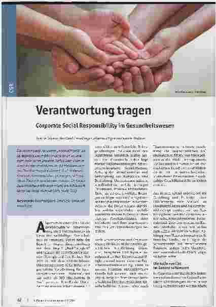 Vorschauseite 1: Verantwortung tragen. Corporate Social Responsibility im Gesundheitswesen