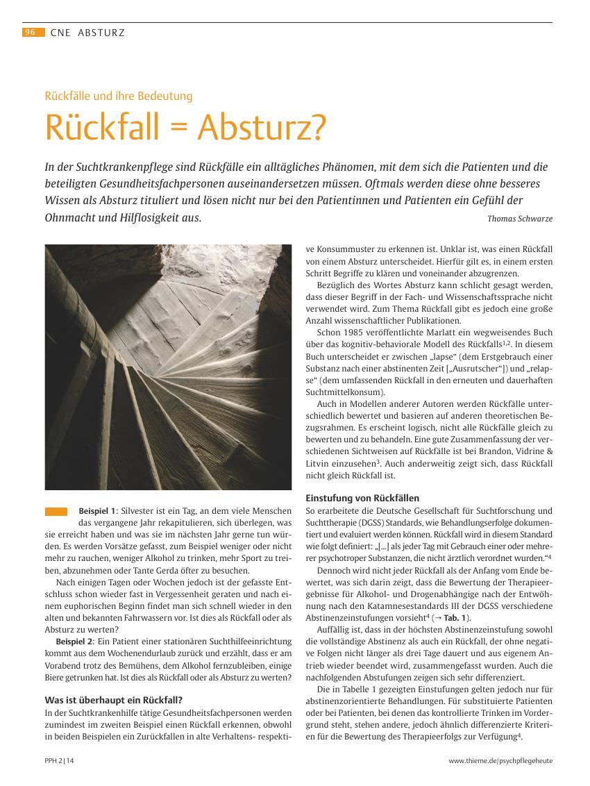 Vorschauseite 1: Rückfall = Absturz?