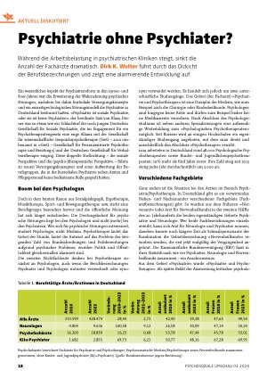 Vorschauseite 1: Psychiatrie ohne Psychiater?