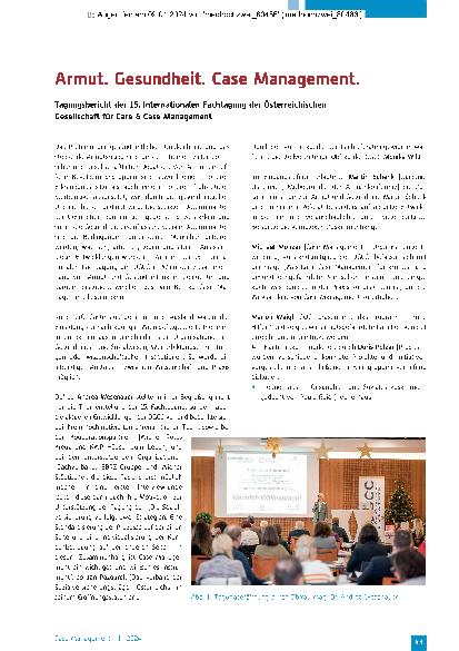 Vorschauseite 1: Armut. Gesundheit. Case Management.