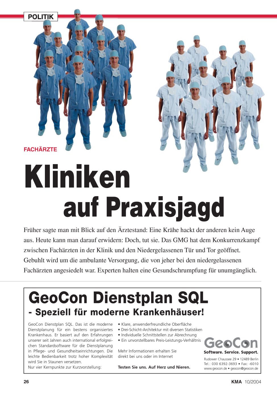 Vorschauseite 1: Kliniken auf Praxisjagd
