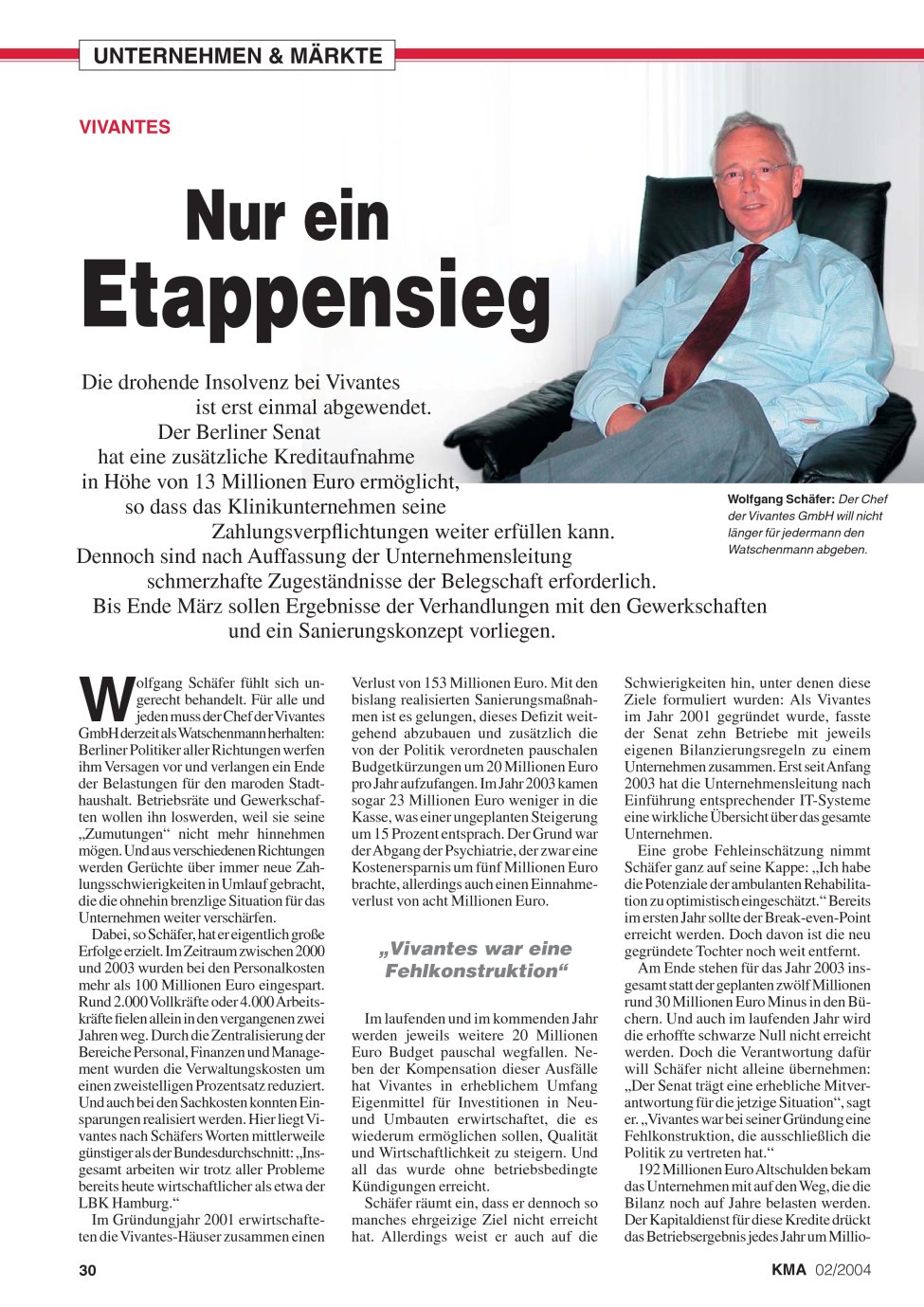 Vorschauseite 1: Nur ein Etappensieg