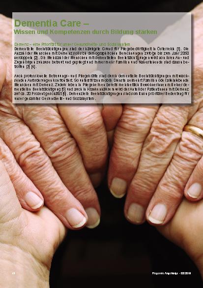 Vorschauseite 1: Dementia Care – Wissen und Kompetenzen durch Bildung stärken