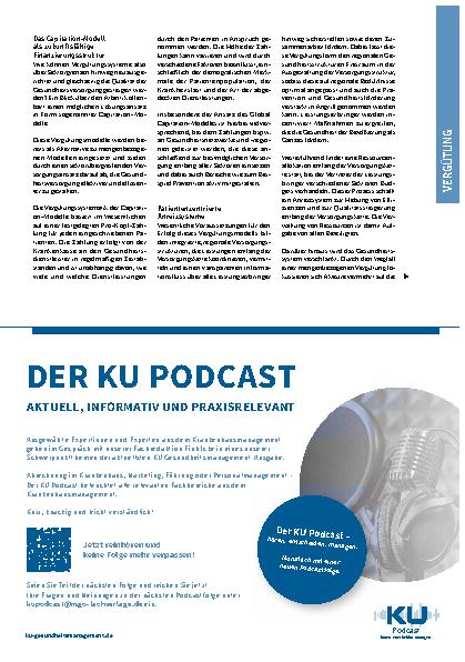 Vorschauseite 2: "Capitation" Ein alternatives Vergütungsmodell für Gesundheitsleistungen?