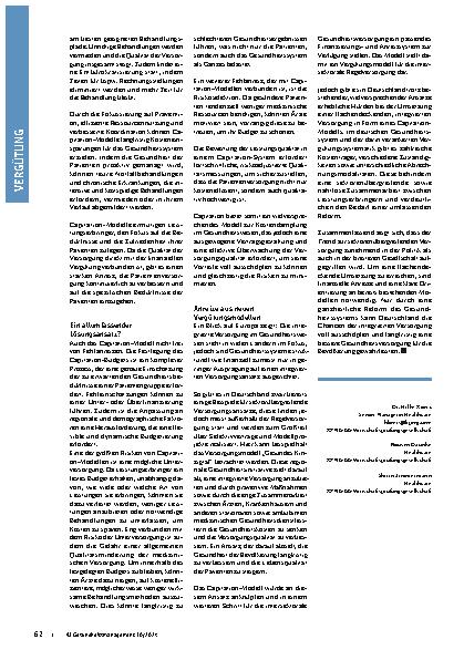 Vorschauseite 3: "Capitation" Ein alternatives Vergütungsmodell für Gesundheitsleistungen?