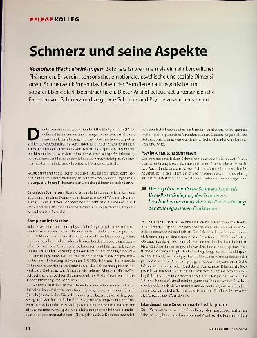 Vorschauseite 1: Schmerz und seine Aspekte