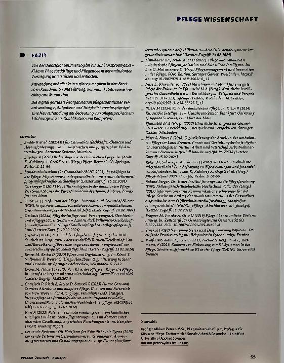 Vorschauseite 4: Klinik in der ambulanten Pflege: Fantasie oder Unterstützung?