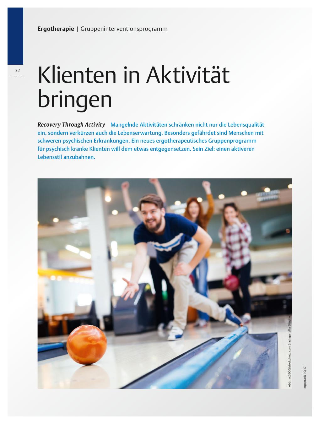 Vorschauseite 1: Recovery Through Activity ? Klienten in Aktivität bringen