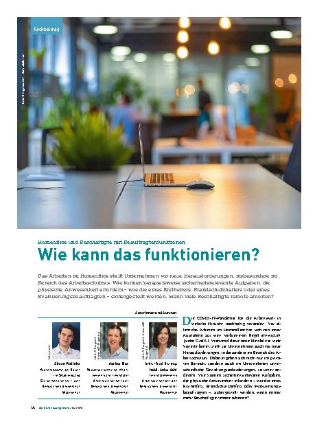 Vorschauseite 1: Homeoffice und Beschäftigte mit Beauftragtenfunktionen Wie kann das funktionieren?