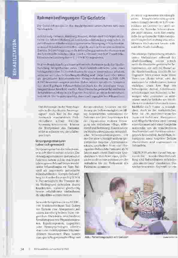 Vorschauseite 2: Gute Altersmedizin ist vernetzt. In der Geriatrie verknüpft MEDICLIN Akutund Reha-Medizin.
