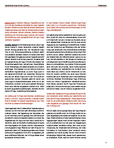 Vorschauseite 2: "Nicht im Rückzug auf der Matte bleiben" – Interview mit Angelika Bessler