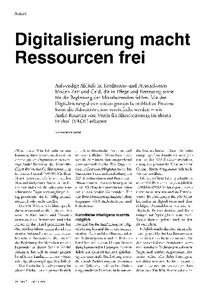 Vorschauseite 1: Digitalisierung macht Ressourcen frei.
