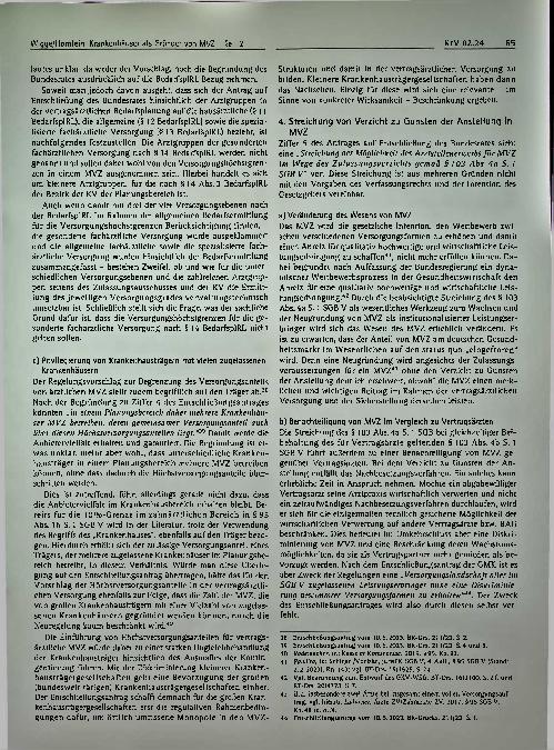 Vorschauseite 2: Beschränkung von zugelassenen Krankenhäusern als Gründer von MVZ - Teil 2 Das Ende eines sektorübergreifenden Versorgungsmodells?