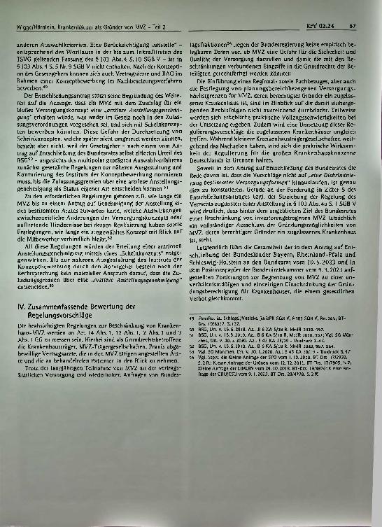 Vorschauseite 4: Beschränkung von zugelassenen Krankenhäusern als Gründer von MVZ - Teil 2 Das Ende eines sektorübergreifenden Versorgungsmodells?
