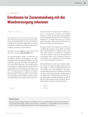 Vorschauseite 1: Emotionen im Zusammenhang mit der Wundversorgung erkennen