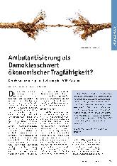 Vorschauseite 1: Ambulantisierung als Damoklesschwert ökonomischer Tragfähigkeit?