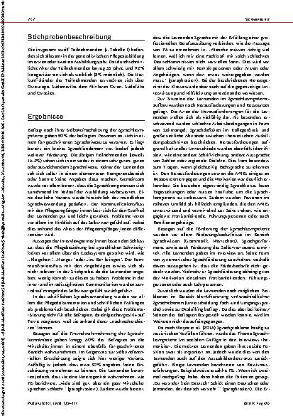 Vorschauseite 4: Sprachkompetenzerwerb in der Pflegebildung: Selbstwahrnehmung, Herausforderungen und Ressourcen von migrantischen Pflegelernenden