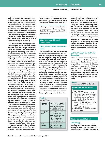 Vorschauseite 2: Physiologische Veränderungen im Alter – was Anästhesistinnen und Anästhesisten wissen sollten